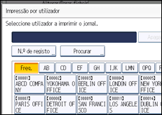Ilustração do ecrã do painel de operação