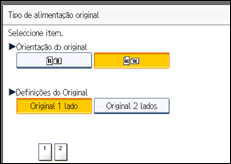 Ilustração do ecrã do painel de operação