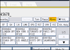 Ilustração do ecrã do painel de operação