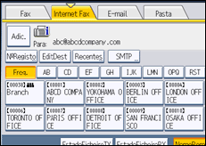 Ilustração do ecrã do painel de operação