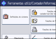 Ilustração do ecrã do painel de operação