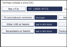 Ilustração do ecrã do painel de operação