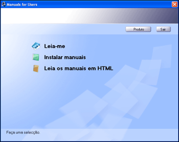 Imagem do ecrã de instalação