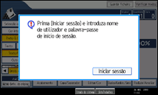 Ilustração do ecrã do painel de operação