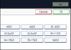 Ilustração do ecrã do painel de operação
