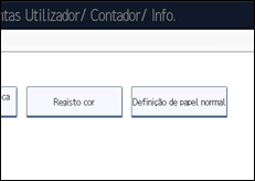 Ilustração do ecrã do painel de operação