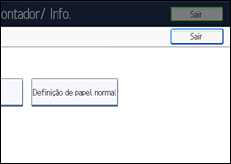 Ilustração do ecrã do painel de operação