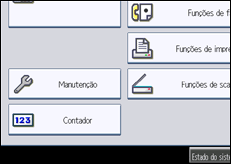 Ilustração do ecrã do painel de operação