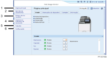 Ilustração do ecrã Web browser com chamada numerada