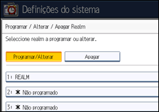 Ilustração do ecrã do painel de operação