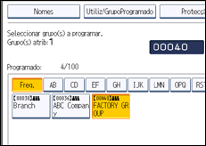 Ilustração do ecrã do painel de operação