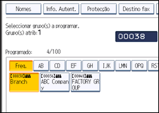Ilustração do ecrã do painel de operação