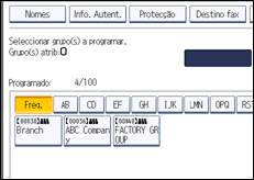 Ilustração do ecrã do painel de operação