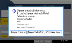Ilustração do ecrã do painel de operação