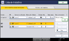 Ilustração do ecrã do painel de operação