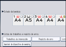 Ilustração do ecrã do painel de operação