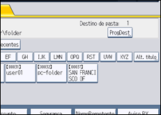 Ilustração do ecrã do painel de operação