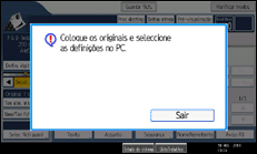 Ilustração do ecrã do painel de operação