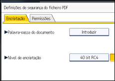 Ilustração do ecrã do painel de operação