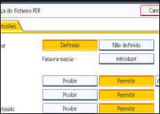 Ilustração do ecrã do painel de operação