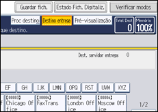 Ilustração do ecrã do painel de operação