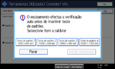 Ilustração do ecrã do painel de operação