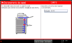 Ilustração do ecrã do painel de operação