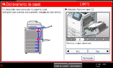 Ilustração do ecrã do painel de operação