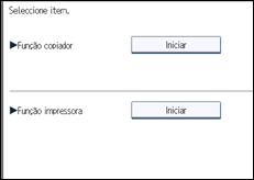 Ilustração do ecrã do painel de operação