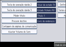 Ilustração do ecrã do painel de operação