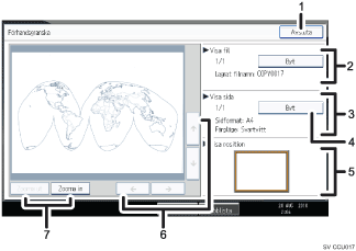 Bild av användarpanelen (numrerade detaljer)
