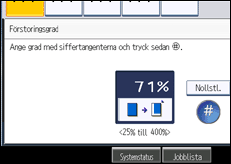 Bild av användarpanelens skärm