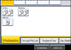 Bild av användarpanelens skärm