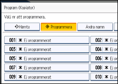 Bild av användarpanelens skärm