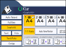 Bild av användarpanelens skärm