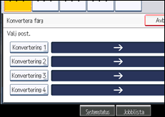 Bild av användarpanelens skärm