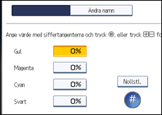 Bild av användarpanelens skärm