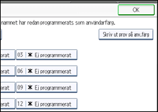 Bild av användarpanelens skärm