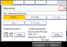 Bild av användarpanelens skärm