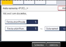 Bild av användarpanelens skärm