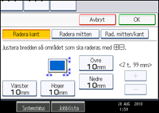 Bild av användarpanelens skärm