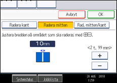 Bild av användarpanelens skärm