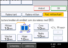 Bild av användarpanelens skärm
