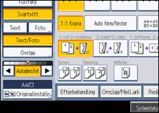 Bild av användarpanelens skärm