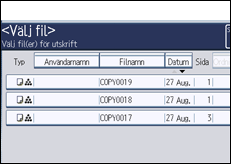 Bild av användarpanelens skärm