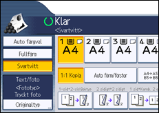 Bild av användarpanelens skärm