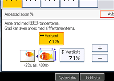 Bild av användarpanelens skärm