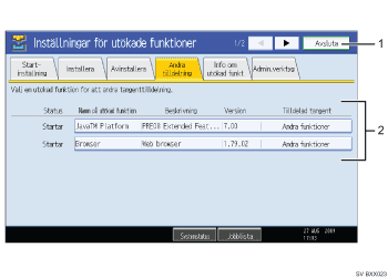 Bild av anv&auml;ndarpanelens sk&auml;rm med numrerade detaljer