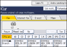 Bild av användarpanelens skärm
