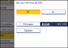 Bild av användarpanelens skärm